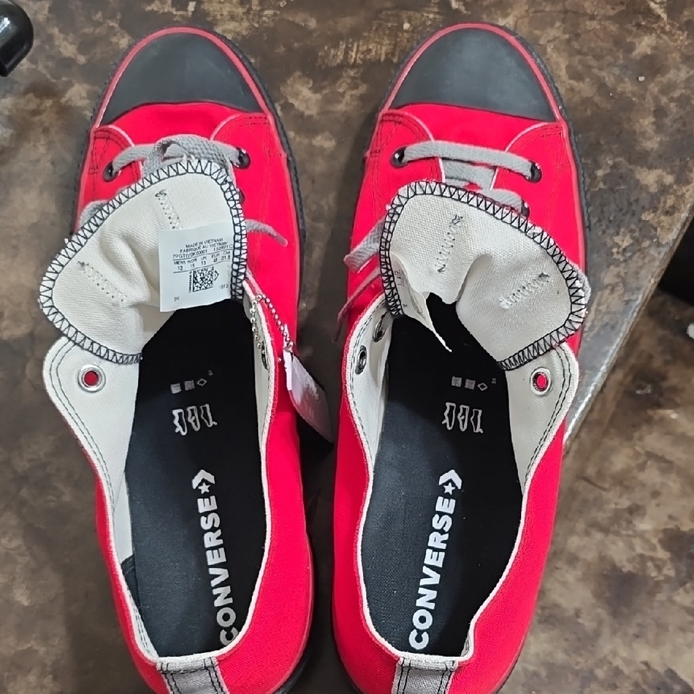 Converse Red Canvas Lace-Up Sneakers - Picture 7 of 8